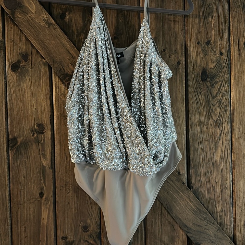 Express sequin wrapped bodysuit